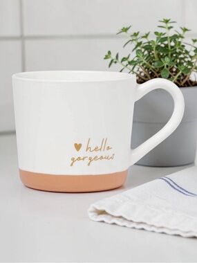 Hello Gorgeous White Ceramic Mug - 15 oz - New